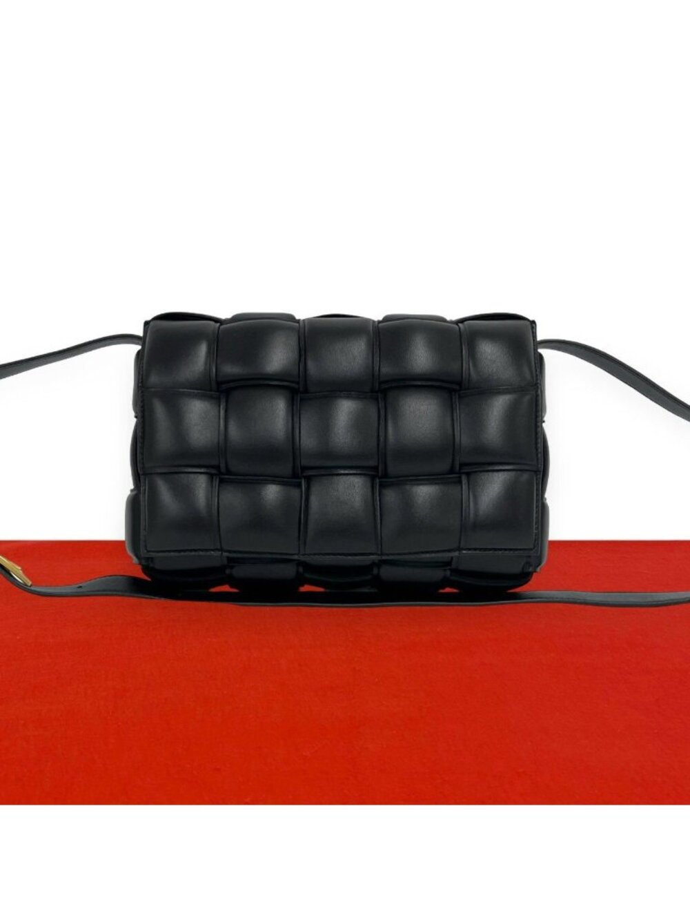 Bottega Veneta Padded Cassette Leather Shoulder Bag Cross Black